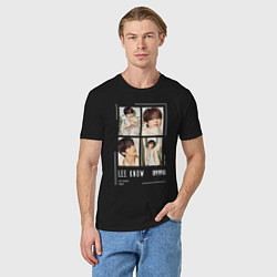 Футболка хлопковая мужская Lee know stray kids cute, цвет: черный — фото 2