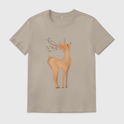 Мужская футболка Олень с листьями на рогах