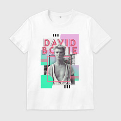 Футболка хлопковая мужская David Bowie singer rock, цвет: белый