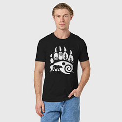 Футболка хлопковая мужская След Велеса - медведь, цвет: черный — фото 2