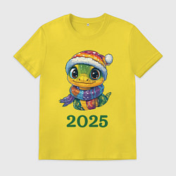 Мужская футболка Зеленая милая змея 2025