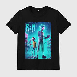 Мужская футболка Rick and Morty - neon glow