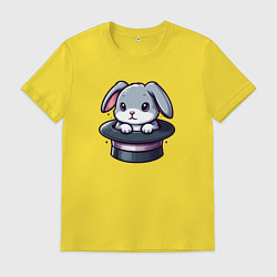 Мужская футболка Серый зайчик сидит в цилиндре