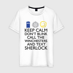 Футболка хлопковая мужская Sherlock doctor, цвет: белый