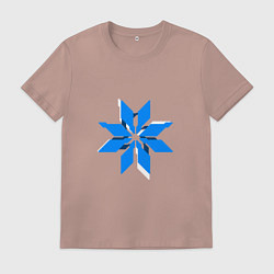 Мужская футболка Сине-белая киберпанк звезда