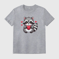 Мужская футболка Милый енотик с сердечком