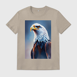 Футболка хлопковая мужская Грациозный орел, цвет: миндальный