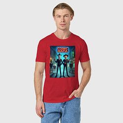 Футболка хлопковая мужская Rick and Morty - cosmic mafia, цвет: красный — фото 2