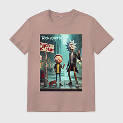 Мужская футболка Рик и Морти - панк жив