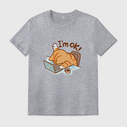Футболка хлопковая мужская Im ok, цвет: меланж