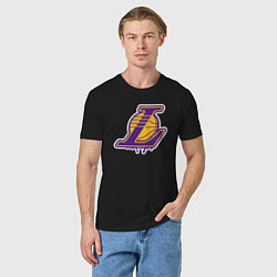 Футболка хлопковая мужская Lakers team, цвет: черный — фото 2