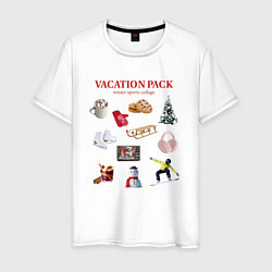 Футболка хлопковая мужская Vacation pack, цвет: белый