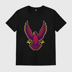 Футболка хлопковая мужская Гордый орёл, цвет: черный