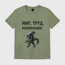 Мужская футболка Мир труд колонизация