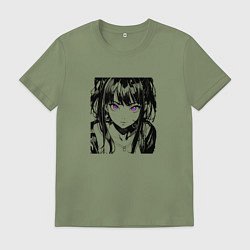 Мужская футболка Девушка с фиалковыми глазами