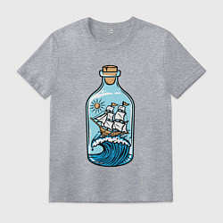 Мужская футболка Парусник в бутылке