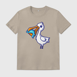 Мужская футболка Пеликан с рыбкой