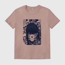 Мужская футболка Кибернетическая девушка-скелет