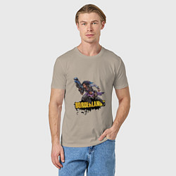 Футболка хлопковая мужская Borderlands Гонка вооружений, цвет: миндальный — фото 2