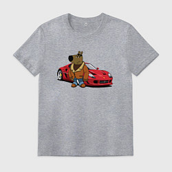 Мужская футболка Чиловый парень на красном автомобиле