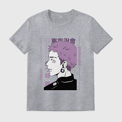 Футболка хлопковая мужская Токийские мстители Такаши Мицуя, цвет: меланж