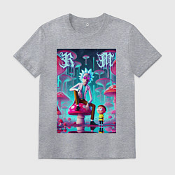 Мужская футболка Rick and Morty under the mushrooms