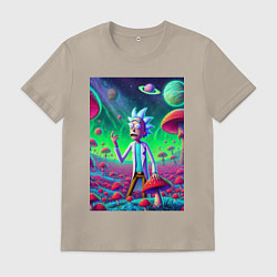 Мужская футболка Рик потерял Морти на грибной планете