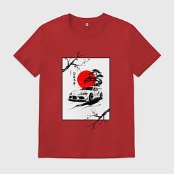 Футболка хлопковая мужская Toyota Supra sakura, цвет: красный