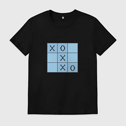 Футболка хлопковая мужская Игра крестики-нолики, цвет: черный