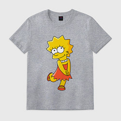 Футболка хлопковая мужская Lisa Simpson, цвет: меланж