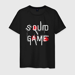 Футболка хлопковая мужская Squid game blood, цвет: черный