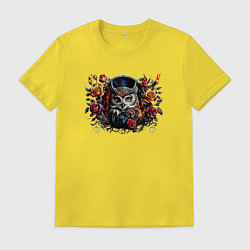 Мужская футболка Сова с розами