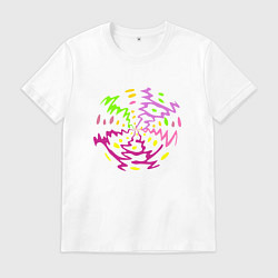 Мужская футболка Разноцветная абстракция по кругу