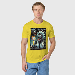 Футболка хлопковая мужская Morty and Rick - meme we are Venom, цвет: желтый — фото 2
