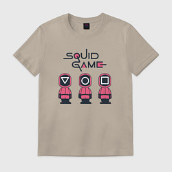 Футболка хлопковая мужская Squid games, цвет: миндальный