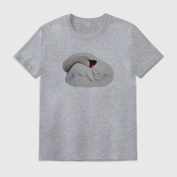 Футболка хлопковая мужская Спящий лебедь, цвет: меланж