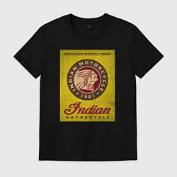 Футболка хлопковая мужская Indian motorcycle, цвет: черный