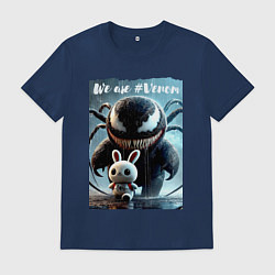 Мужская футболка Мультяшный Веном присмотрел себе кролика - мем