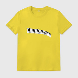 Мужская футболка Пианино клавиши волна