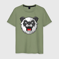 Футболка хлопковая мужская Angry panda, цвет: авокадо