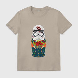 Мужская футболка Матрёшка в шлеме имперского штурмовика