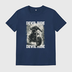 Футболка хлопковая мужская Devil ride, цвет: тёмно-синий