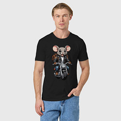 Футболка хлопковая мужская Biker mice, цвет: черный — фото 2