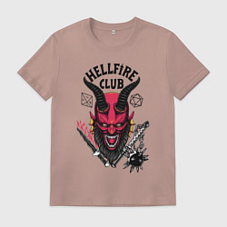 Футболка хлопковая мужская Hellfire club demon, цвет: пыльно-розовый