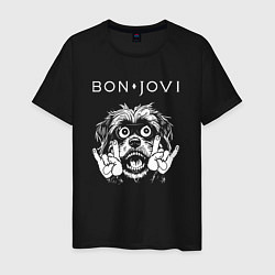 Мужская футболка Bon Jovi rock dog