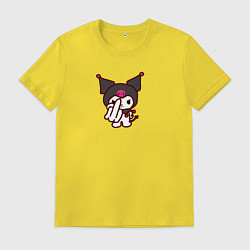 Футболка хлопковая мужская Куроми санрио, цвет: желтый