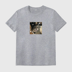 Мужская футболка Серая кошка для пары