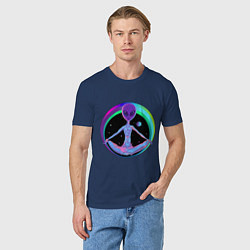 Футболка хлопковая мужская Alien Peace, цвет: тёмно-синий — фото 2
