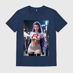 Футболка хлопковая мужская Джесси Команда R Покемон, цвет: тёмно-синий