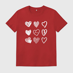 Мужская футболка Hearts love hand draw